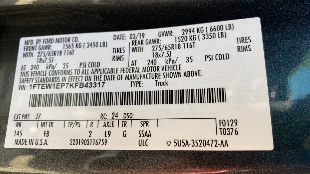 2019 Ford F-150 XLT